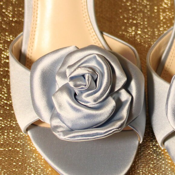 Black Suede Studio - Josey 65 - Blue Fog Satin - Heeled Sandal - Picture 6 of 9